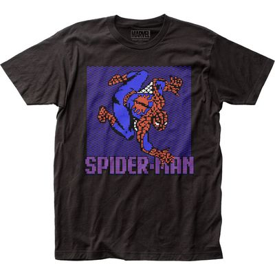 Spider-Man 8-bit Crawler Mens T Shirt Black Retro Pop Classics