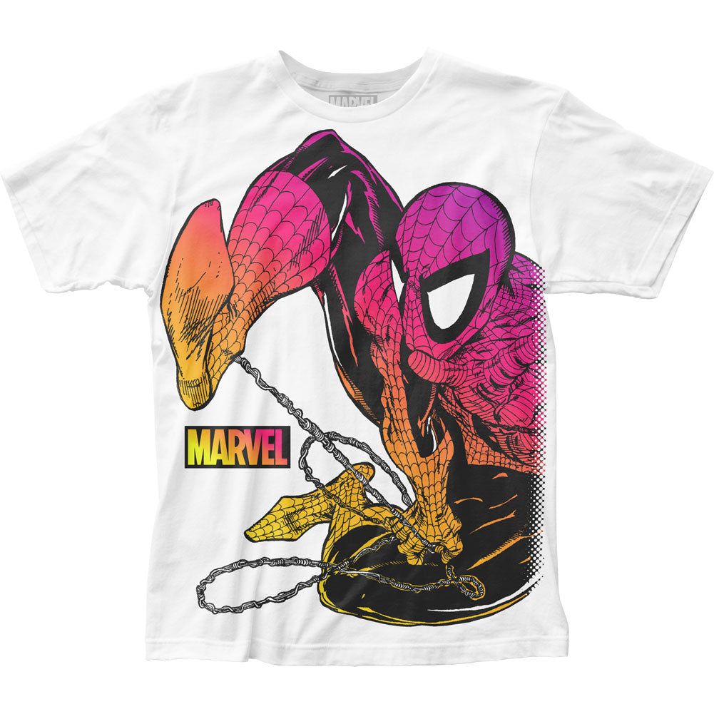 Spider-Man Chromatic Mens T Shirt White Retro Pop Classics