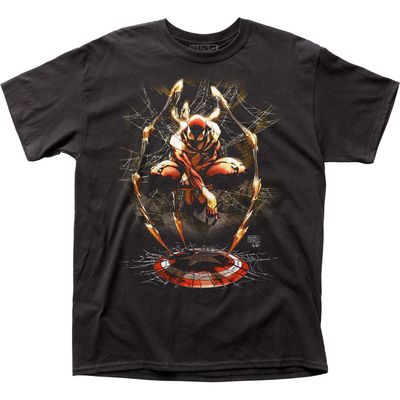 Spider-Man Iron Spider Mens T Shirt Black Retro Pop Classics