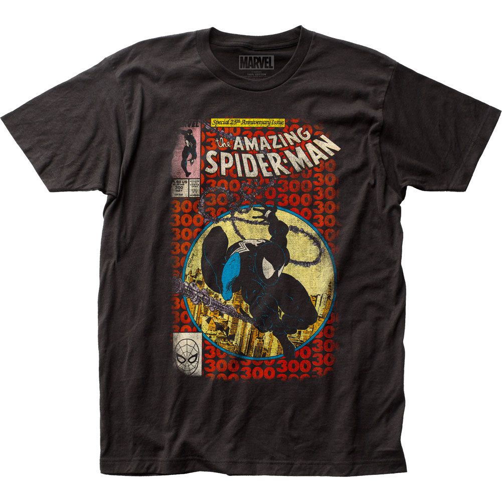 Spider-Man Spider-Man 300 Mens T Shirt Black Retro Pop Classics