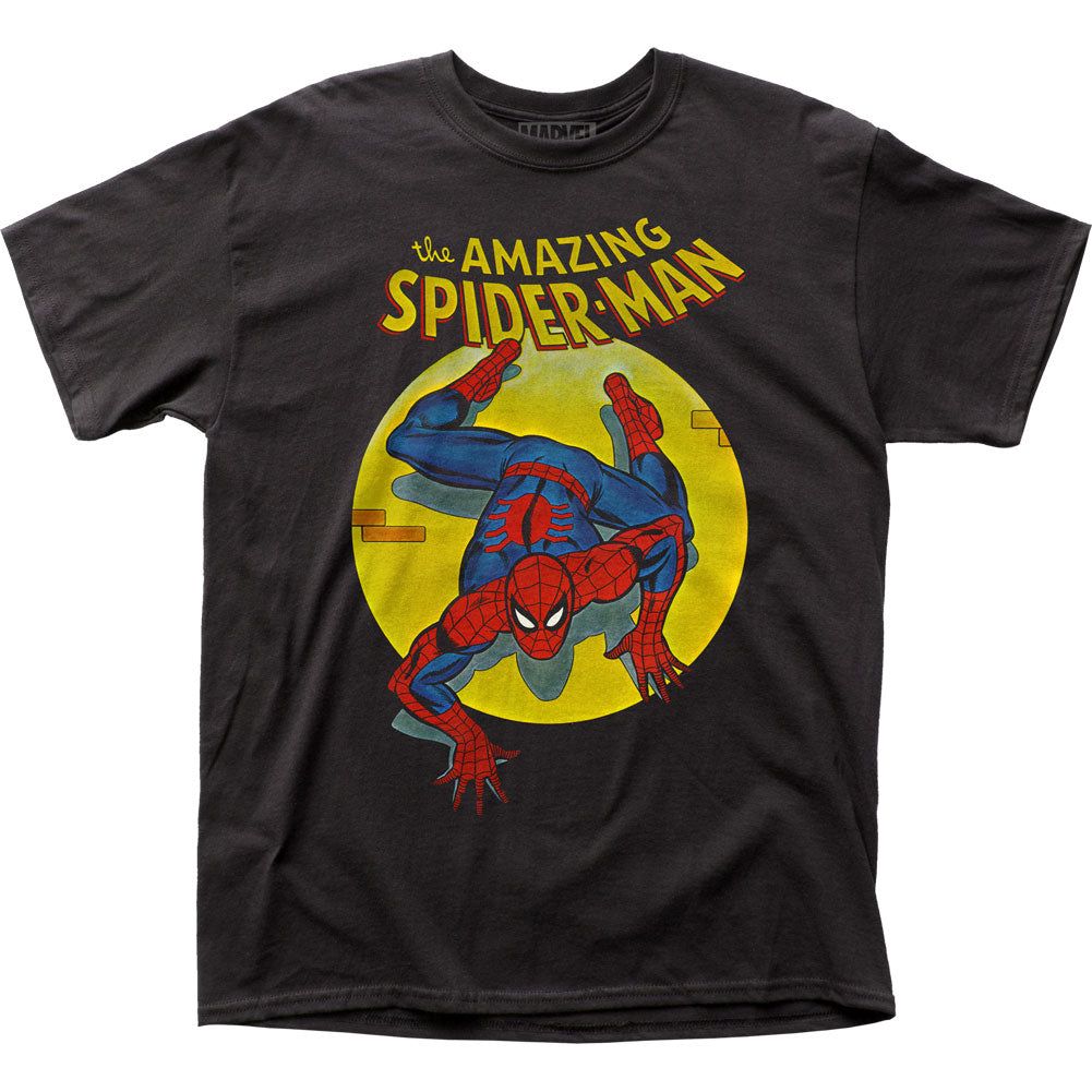 Spider-Man Spotlight Mens T Shirt Black Retro Pop Classics