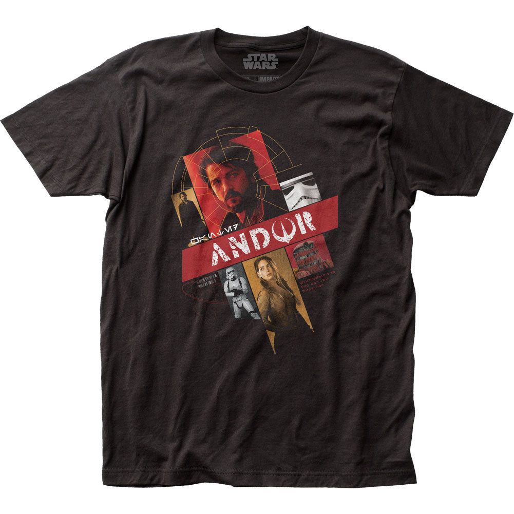 Star Wars Andor Panel Collage Mens T Shirt Black Retro Pop Classics