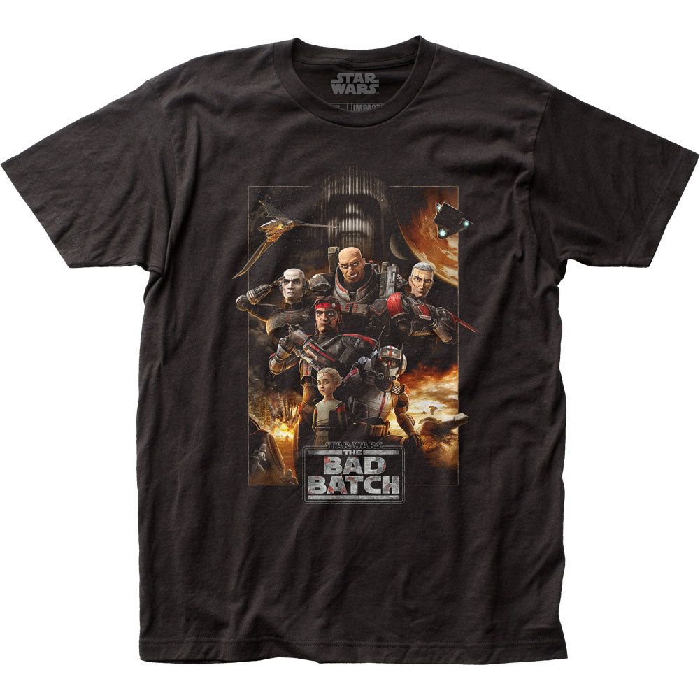 Star Wars Bad Batch Poster Mens T Shirt Black Retro Pop Classics