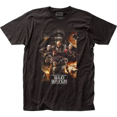 Star Wars Bad Batch Poster Mens T Shirt Black Retro Pop Classics