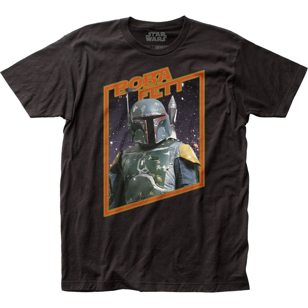 Star Wars Boba Fett Mens T Shirt Black Retro Pop Classics
