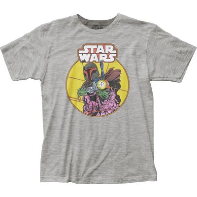 Star Wars Boba Fett Comic Mens T Shirt Grey Retro Pop Classics