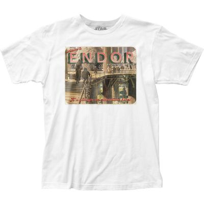 Star Wars Endor Postcard Mens T Shirt White Retro Pop Classics