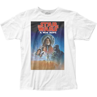 Star Wars Ep IV Poster Mens T Shirt White Retro Pop Classics