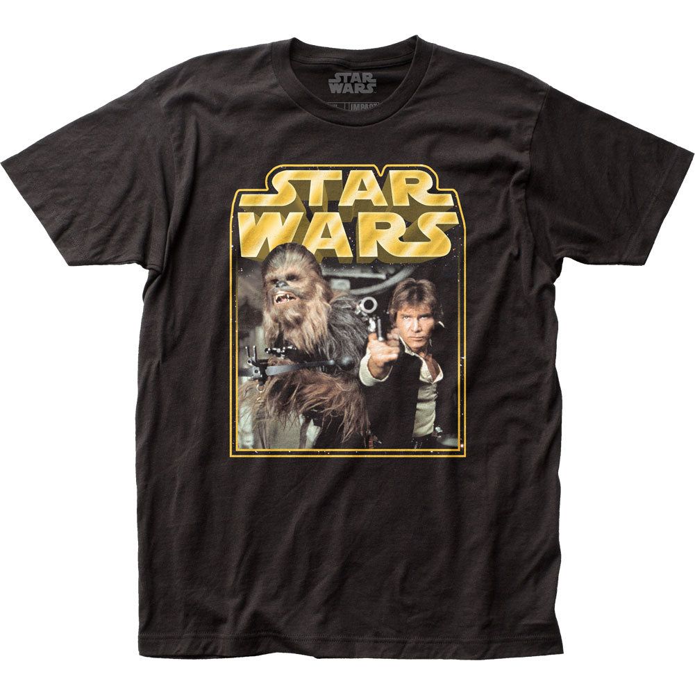 Star Wars Han &amp; Chewy Mens T Shirt Black Retro Pop Classics