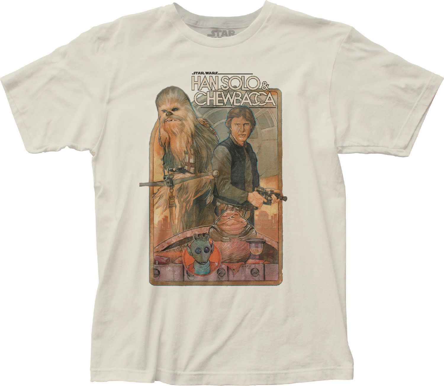 Star Wars Han Solo &amp; Chewbacca Mens T Shirt Vintage White Retro Pop Classics