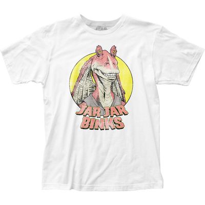 Star Wars Jar Jar Binks Mens T Shirt White Retro Pop Classics