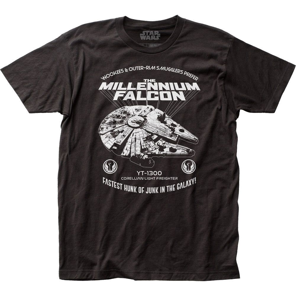Star Wars Millennium Falcon Mens T Shirt Black Retro Pop Classics