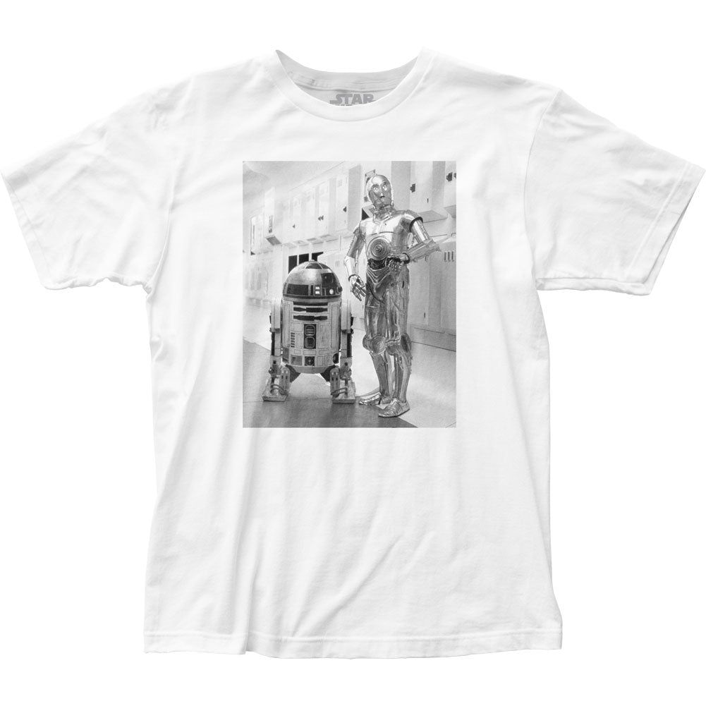 Star Wars Personality Portrait Droids Mens T Shirt White Retro Pop Classics