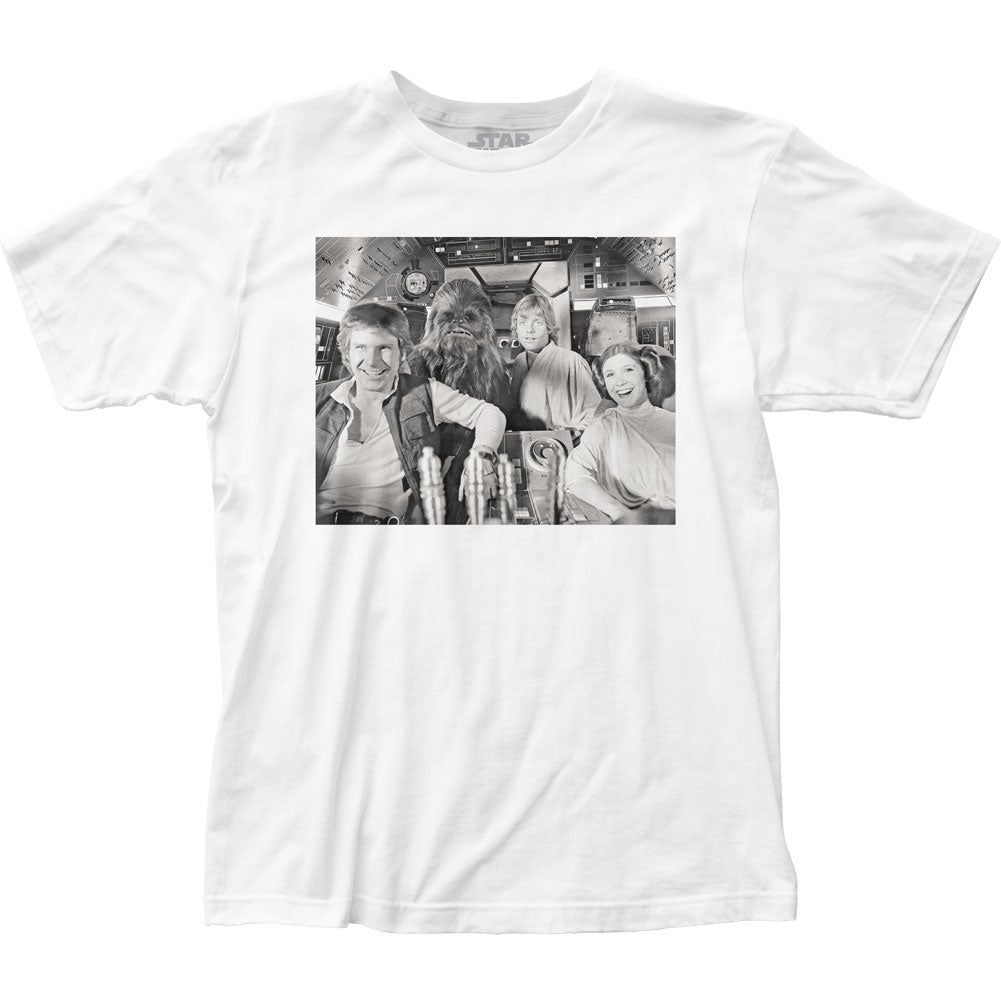 Star Wars Personality Portrait Happy Cockpit Mens T Shirt White Retro Pop Classics