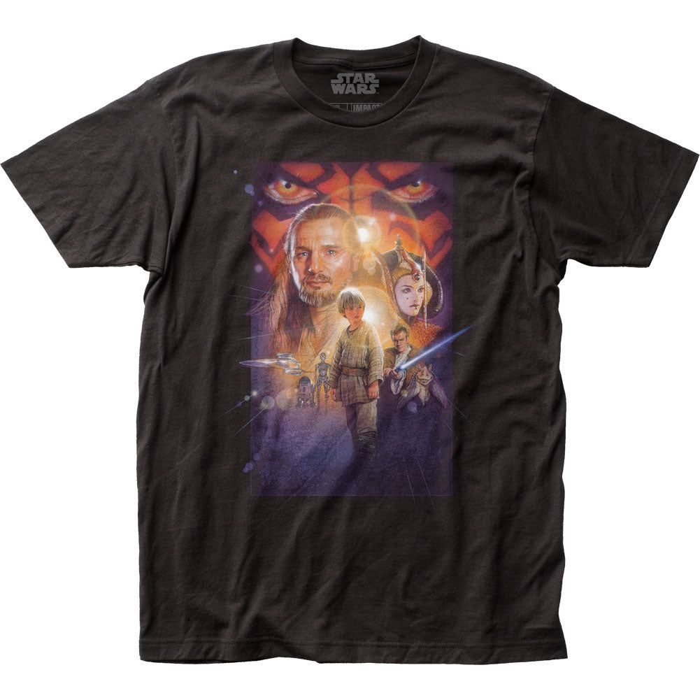 Star Wars Phantom Menace Poster Mens T Shirt Black Retro Pop Classics
