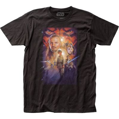 Star Wars Phantom Menace Poster Mens T Shirt Black Retro Pop Classics