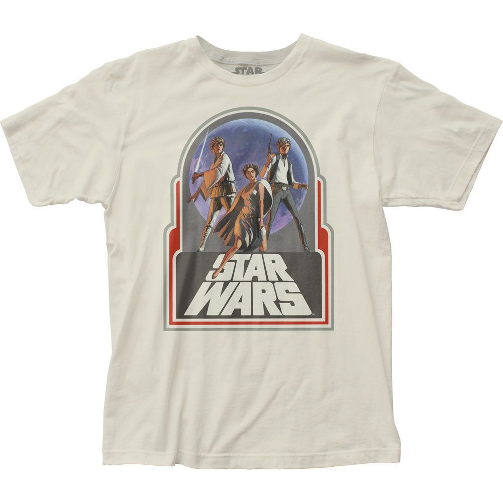 Star Wars Retro Trio Mens T Shirt Vintage White Retro Pop Classics