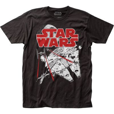 Star Wars Space Fight Mens T Shirt Black Retro Pop Classics