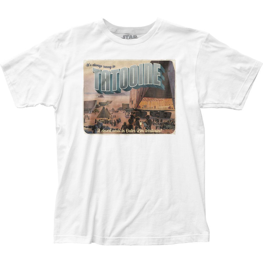 Star Wars Tatooine Postcard Mens T Shirt White Retro Pop Classics