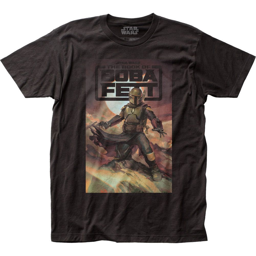 Star Wars The Book of Boba Fett Painting Mens T Shirt Black Retro Pop Classics