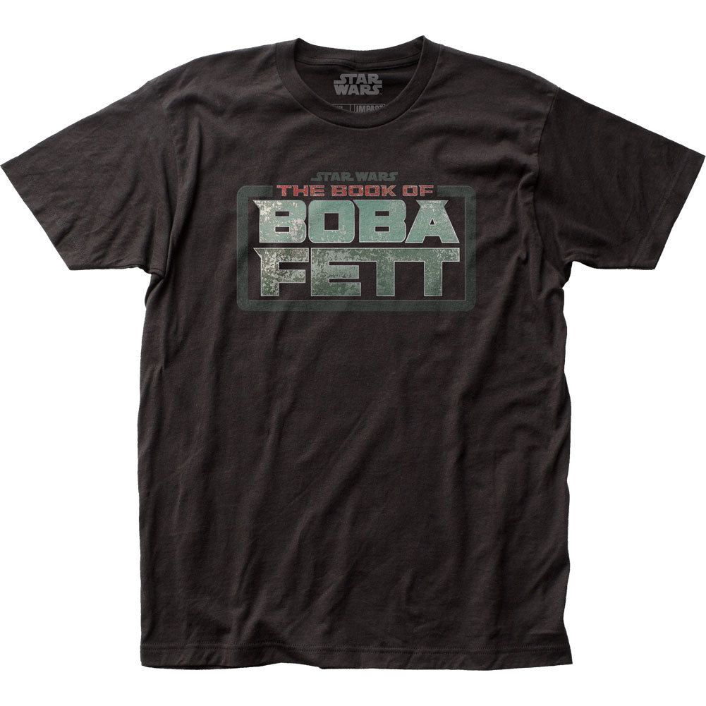 Star Wars The Book of Boba Fett Title Mens T Shirt Black Retro Pop Classics