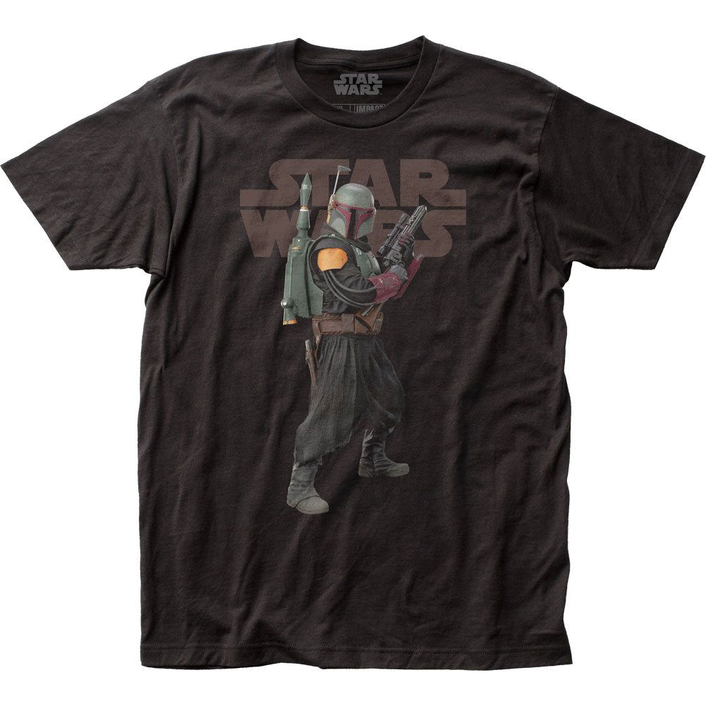 Star Wars The Mandalorian Boba Fett Mens T Shirt Black Retro Pop Classics