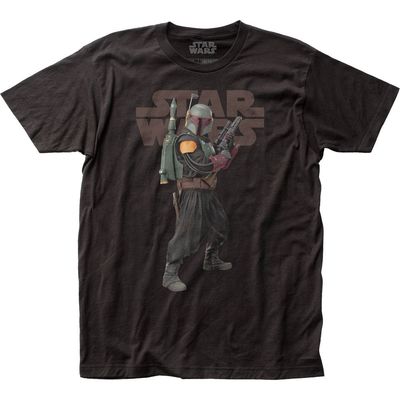 Star Wars The Mandalorian Boba Fett Mens T Shirt Black Retro Pop Classics