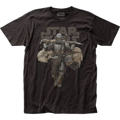 Star Wars The Mandalorian Din Mens T Shirt Black Retro Pop Classics