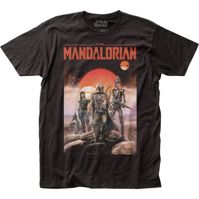 Star Wars The Mandalorian Mandalorian Poster Mens T Shirt Black Retro Pop Classics