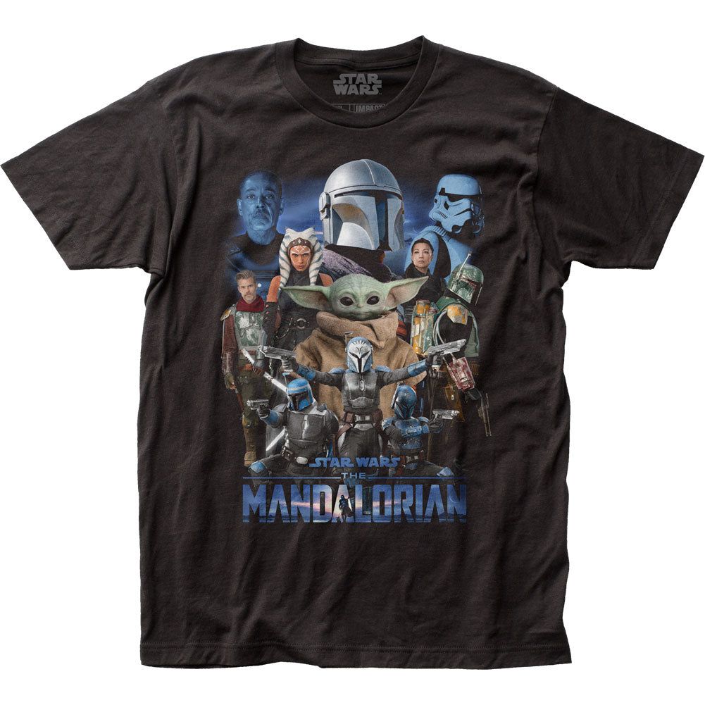 Star Wars The Mandalorian Mando Collage Mens T Shirt Black Retro Pop Classics