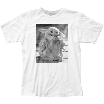 Star Wars The Mandalorian Personality Portrait Grogu Mens T Shirt White Retro Pop Classics