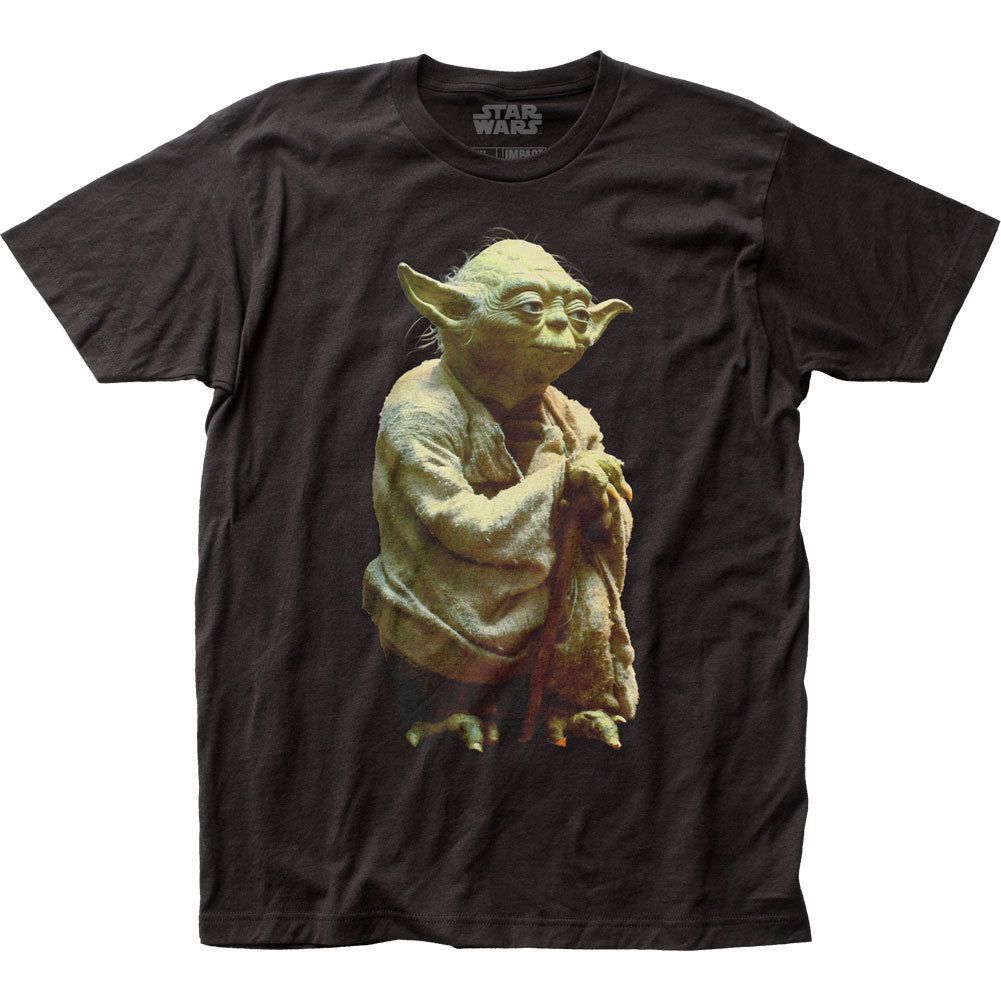 Star Wars Yoda Mens T Shirt Black Retro Pop Classics