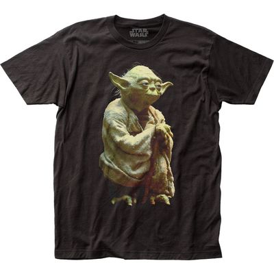Star Wars Yoda Mens T Shirt Black Retro Pop Classics