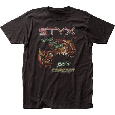 Styx Kilroy Was Here Mens T Shirt Black Retro Pop Classics