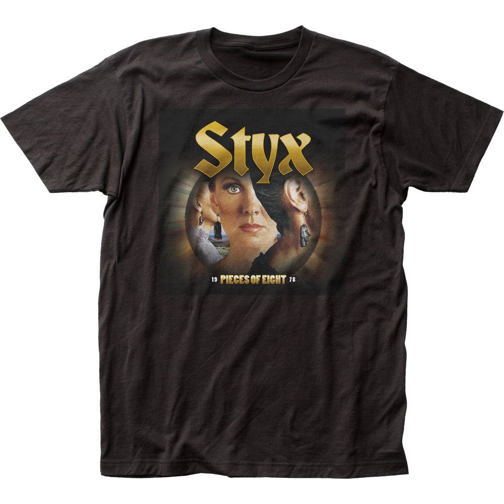 Styx Pieces Of Eight Mens T Shirt Black Retro Pop Classics
