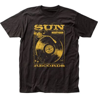 Sun Records Turntable Mens T Shirt Black Retro Pop Classics