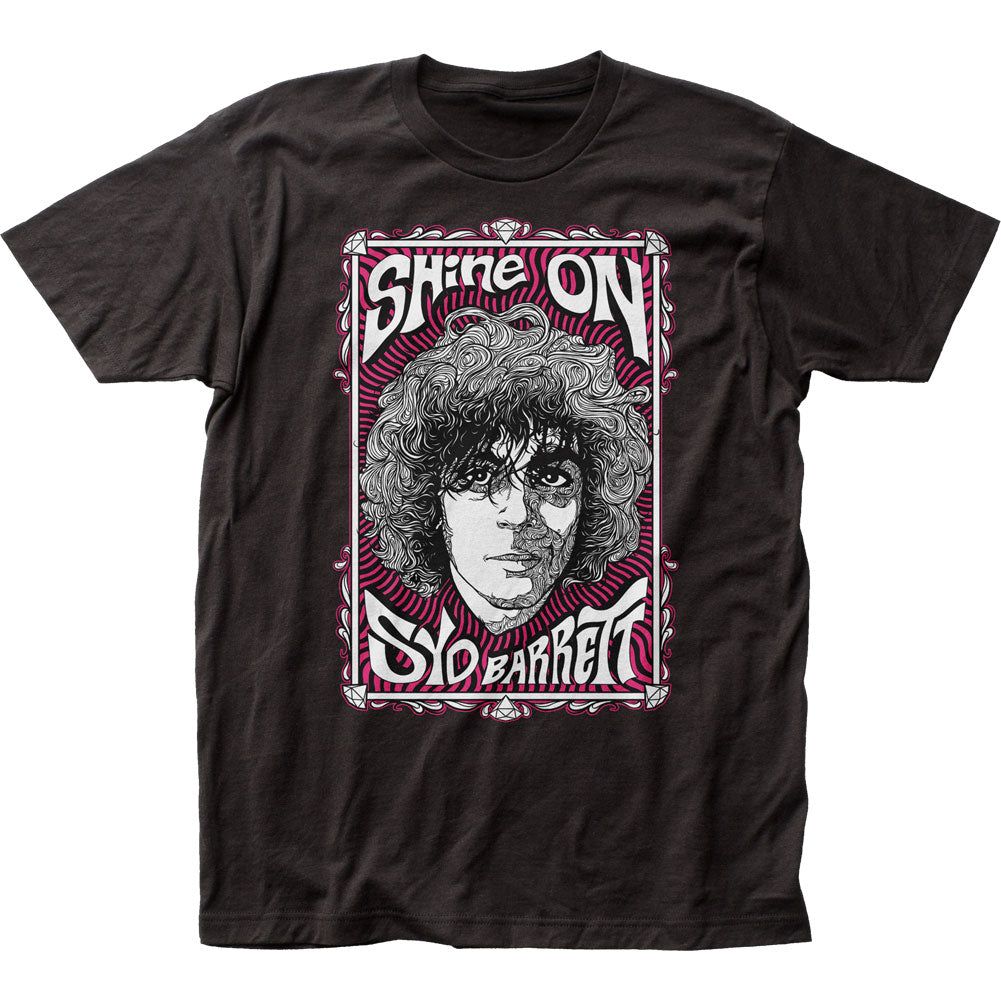 Syd Barrett Swirly Portrait Mens T Shirt Black Retro Pop Classics