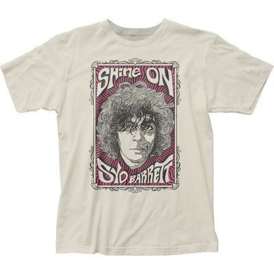 Syd Barrett Swirly Portrait Mens T Shirt Vintage White Retro Pop Classics
