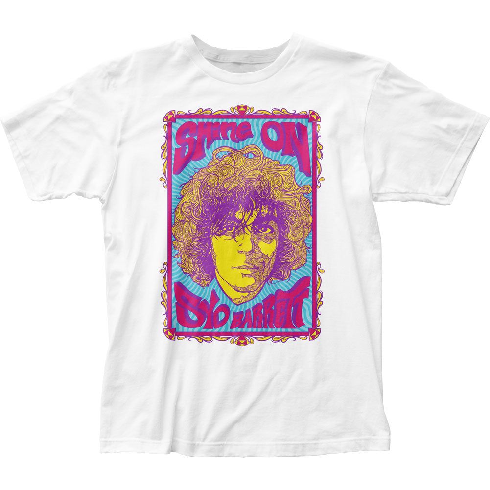 Syd Barrett Swirly Portrait Mens T Shirt White Retro Pop Classics
