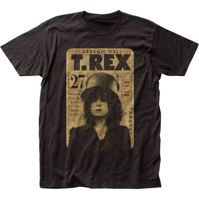 T Rex Concert Ticket Mens T Shirt Black Retro Pop Classics