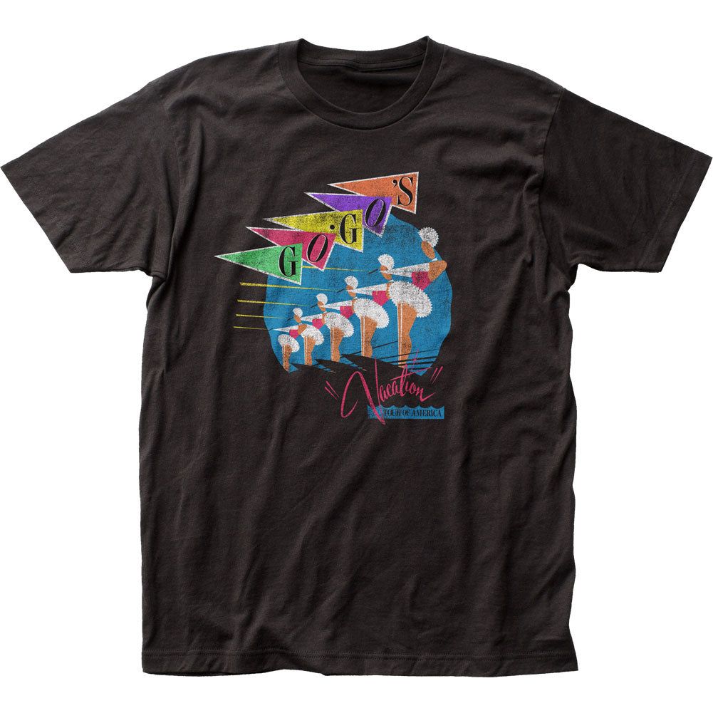 The Go-Gos Vacation Skiiers Mens T Shirt Black Retro Pop Classics