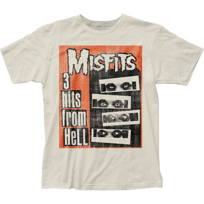 The Misfits 3 Hits From Hell Mens T Shirt Vintage White Retro Pop Classics