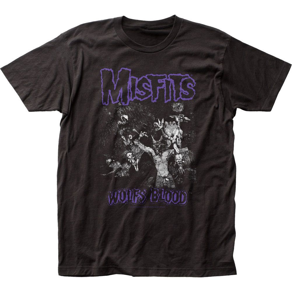 The Misfits B&amp;W Wolfs Blood Mens T Shirt Black Retro Pop Classics