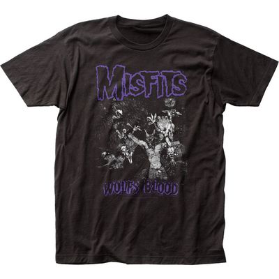 The Misfits B&amp;W Wolfs Blood Mens T Shirt Black Retro Pop Classics