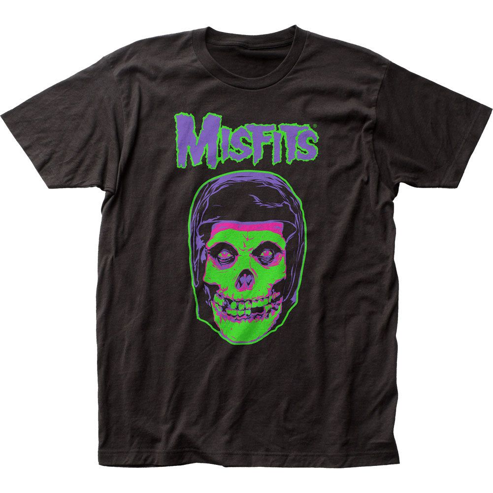 The Misfits Green Neon Ghost Mens T Shirt Black Retro Pop Classics