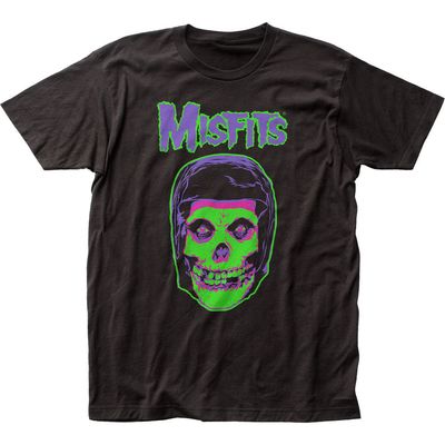 The Misfits Green Neon Ghost Mens T Shirt Black Retro Pop Classics
