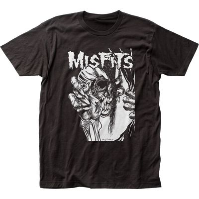 The Misfits Pushead Eyeball B&amp;W Mens T Shirt Black Retro Pop Classics