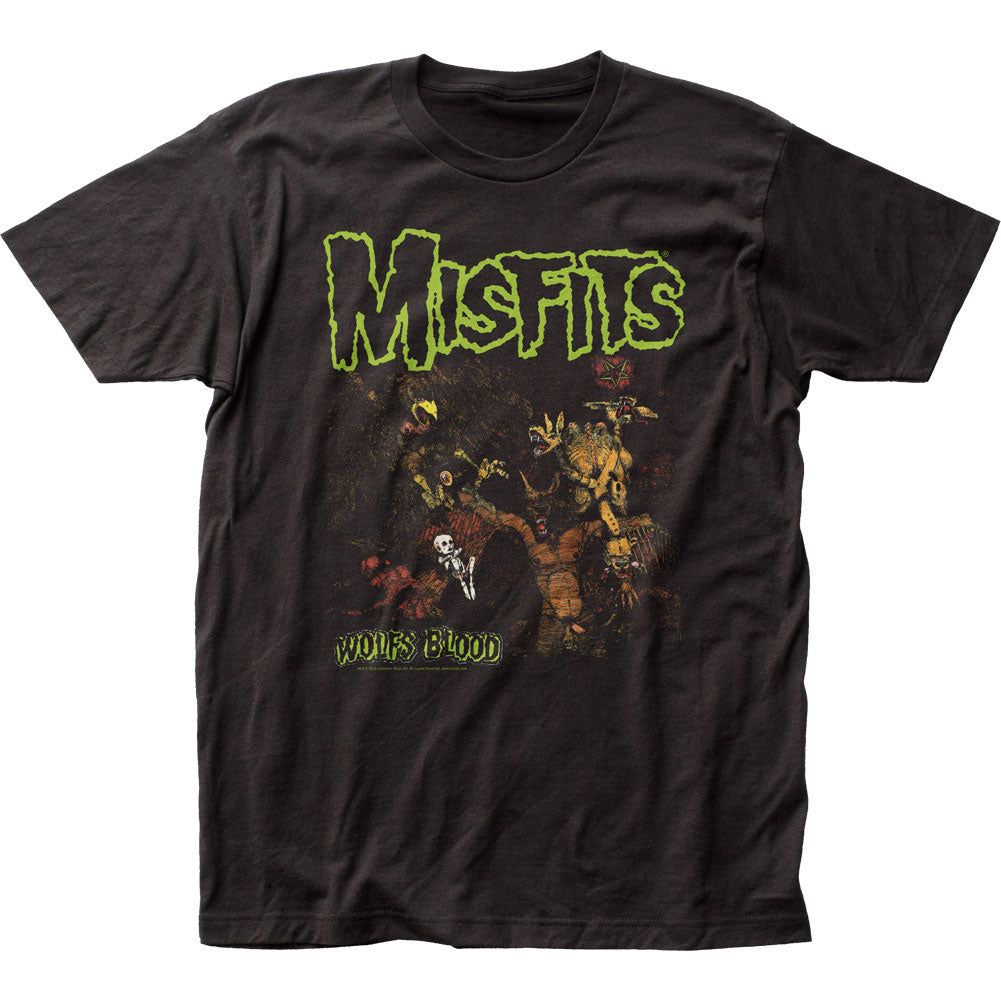 The Misfits Wolfs Blood Mens T Shirt Black Retro Pop Classics