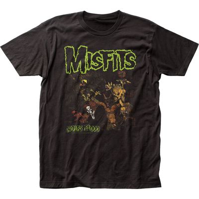 The Misfits Wolfs Blood Mens T Shirt Black Retro Pop Classics