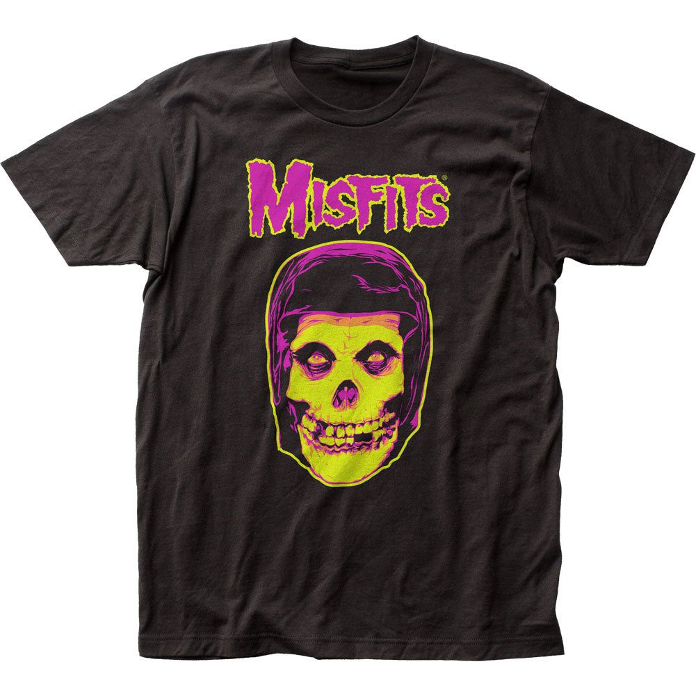 The Misfits Yellow Neon Ghost Mens T Shirt Black Retro Pop Classics